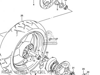 REAR WHEEL (MODEL P/R) - GSXR1100W 1997 (V) USA (E03)