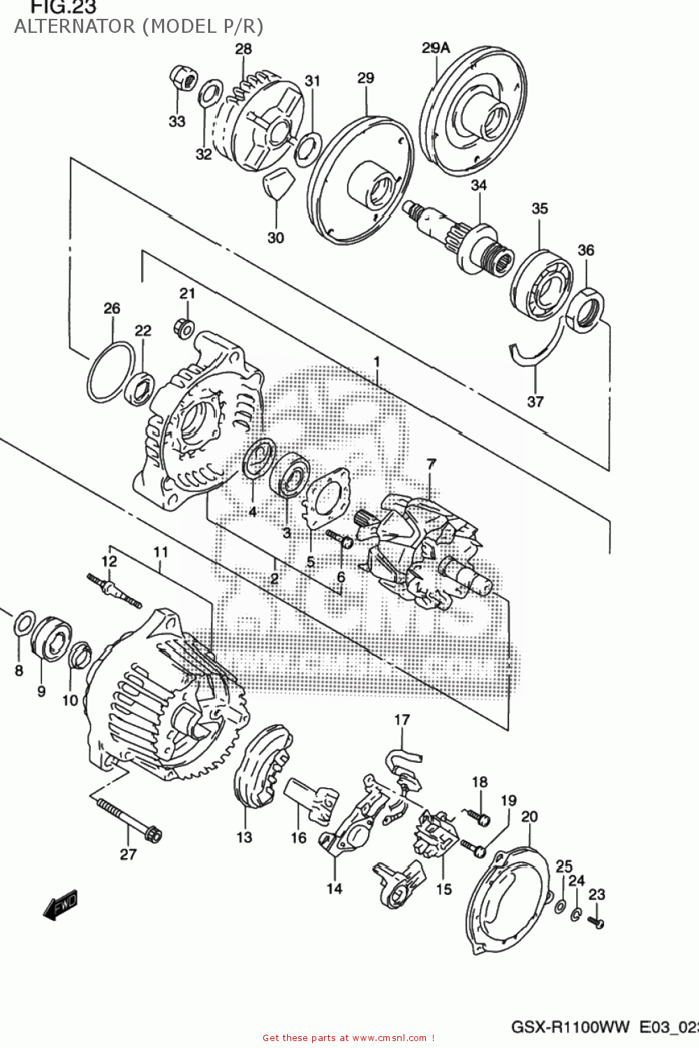 ALTERNATOR (MODEL P/R) GSXR1100W 1998 (W) USA (E03)
