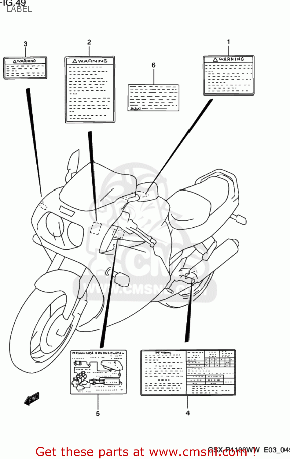LABEL GSXR1100W 1998 (W) USA (E03)