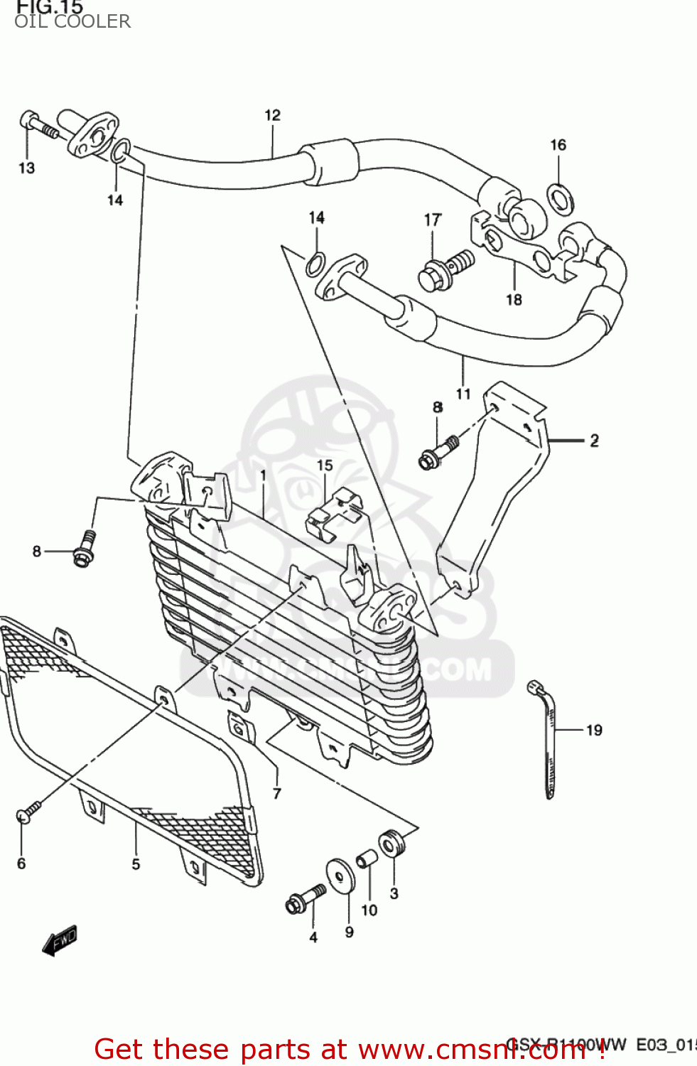 OIL COOLER GSXR1100W 1998 (W) USA (E03)