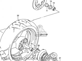 REAR WHEEL (MODEL S/T/V/W) - GSXR1100W 1998 (W) USA (E03)