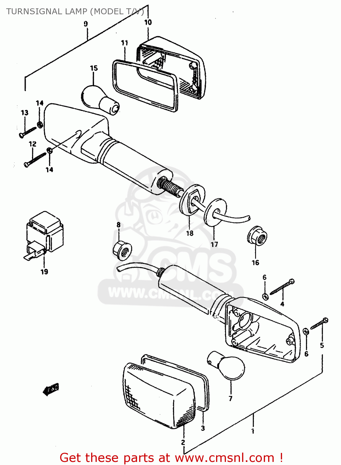 TURNSIGNAL LAMP (MODEL T/V) GSXR1100WSK 1995 (S) BRAZIL (E37)