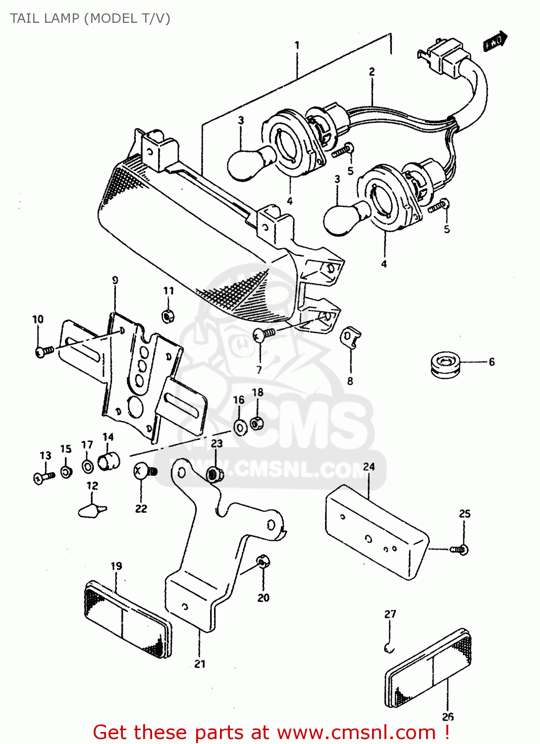 TAIL LAMP (MODEL T/V) GSXR1100WSK 1995 (S) BRAZIL (E37)