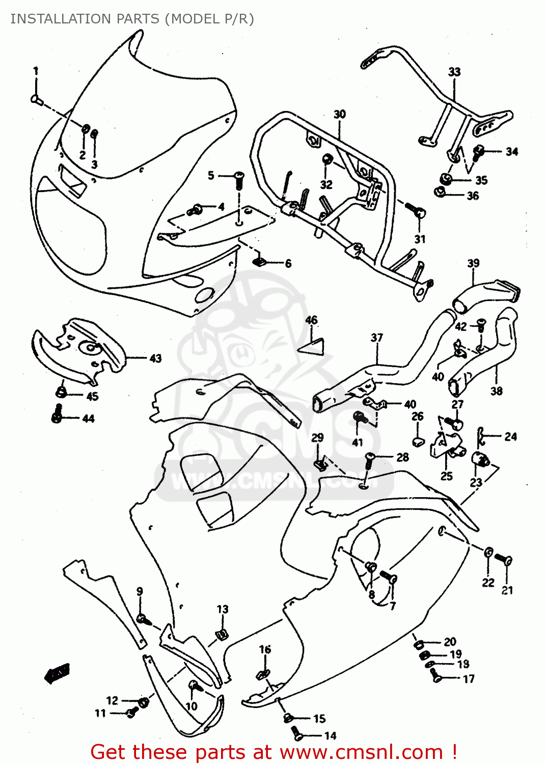INSTALLATION PARTS (MODEL P/R) GSXR1100WSK 1995 (S) BRAZIL (E37)