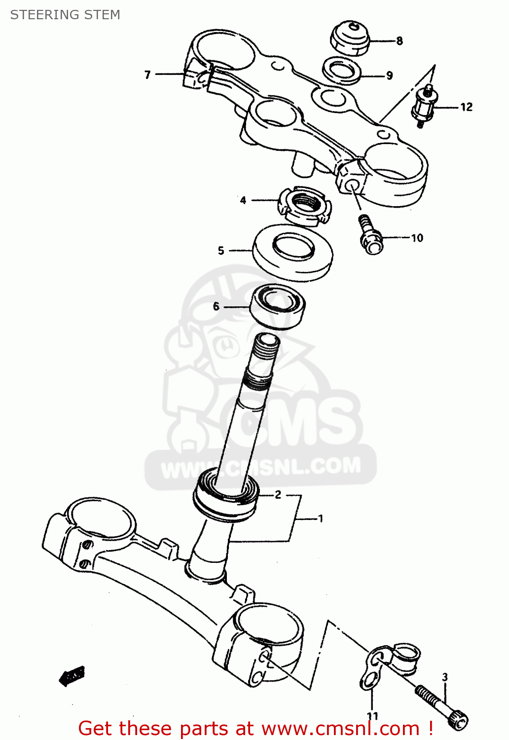 STEERING STEM GSXR1100WSK 1995 (S) BRAZIL (E37)