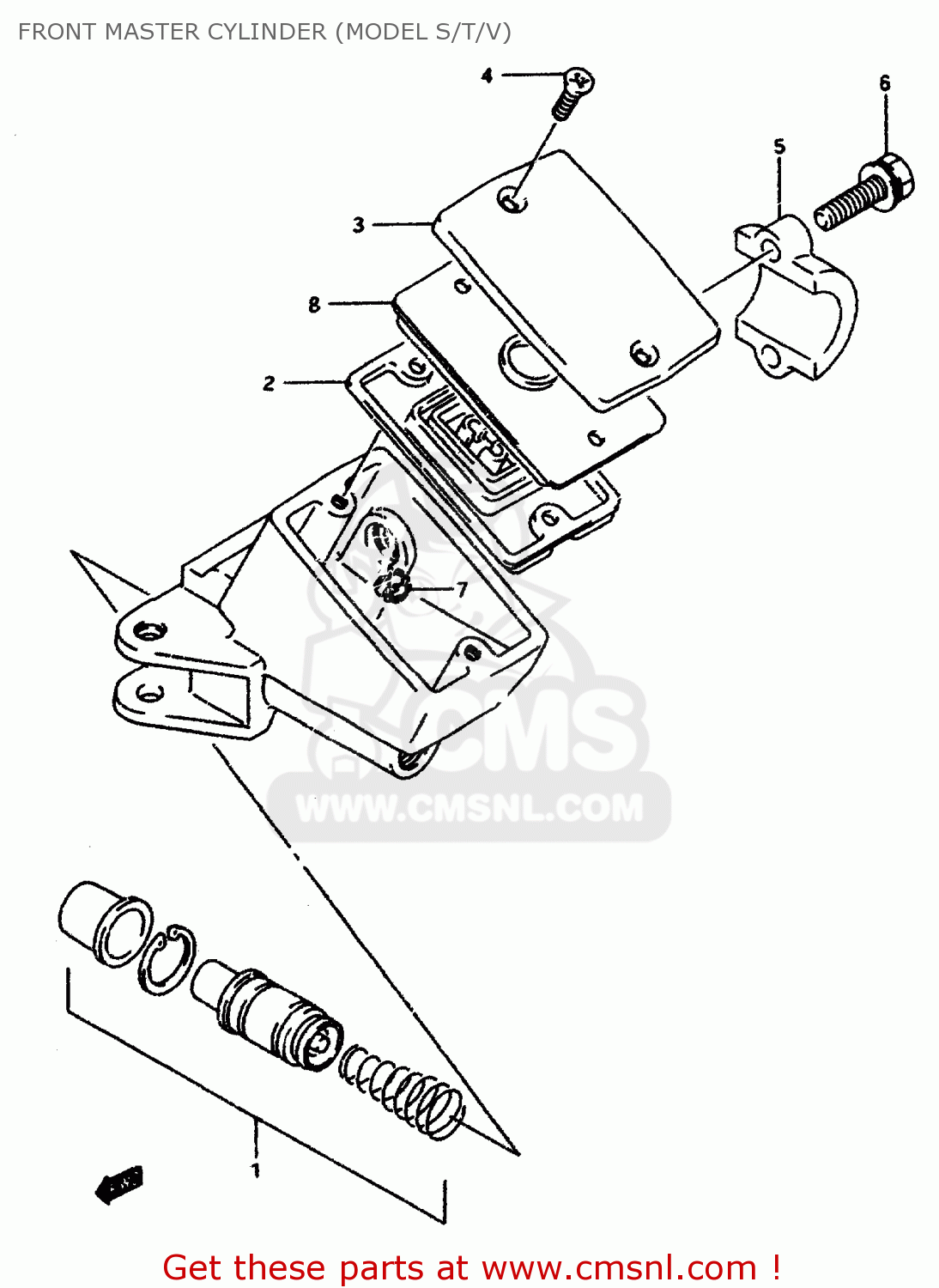 FRONT MASTER CYLINDER (MODEL S/T/V) GSXR1100WSK 1995 (S) BRAZIL (E37)