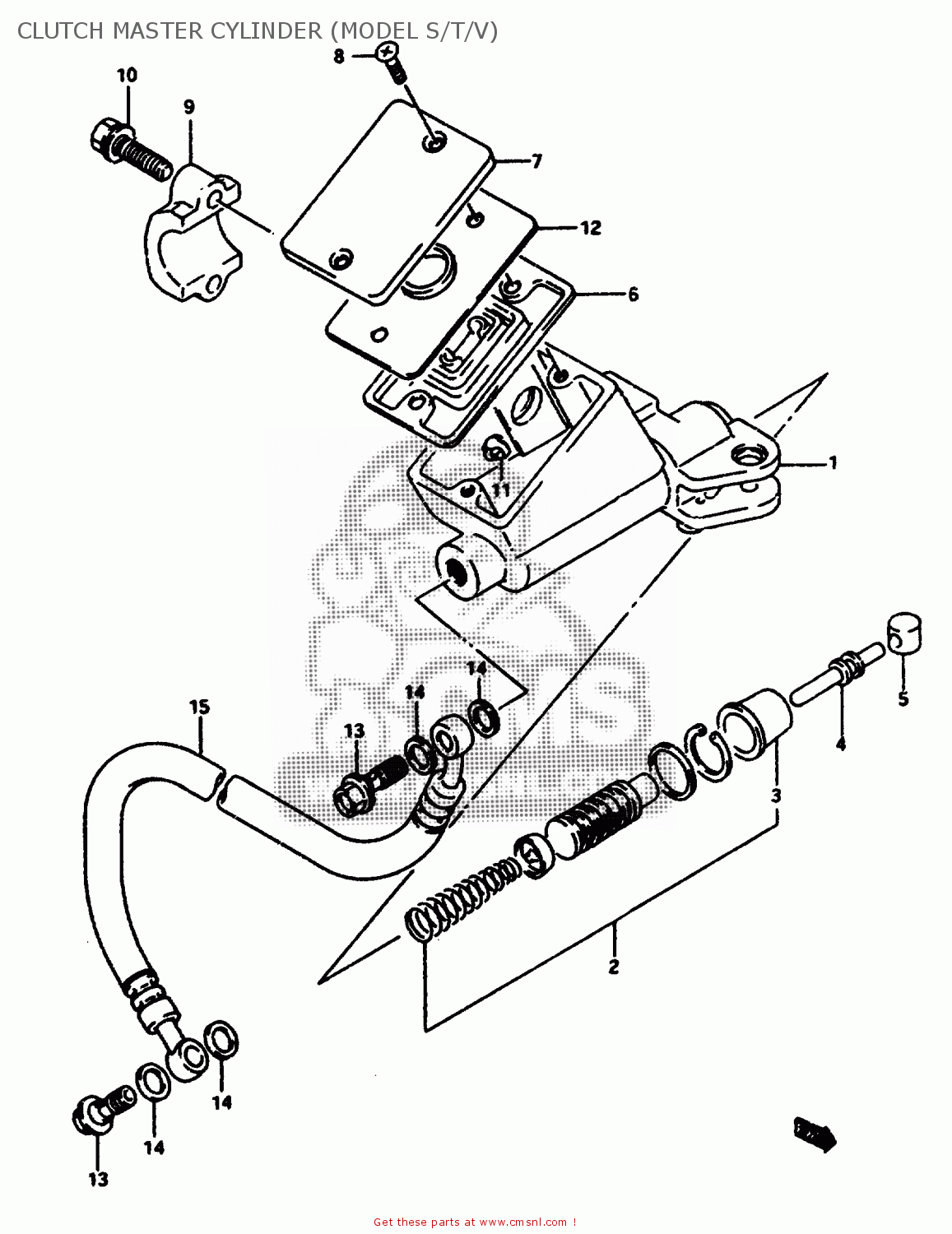 CLUTCH CYLINDER (MODEL S/T/V) GSXR1100WSK 1995 (S) BRAZIL (E37)