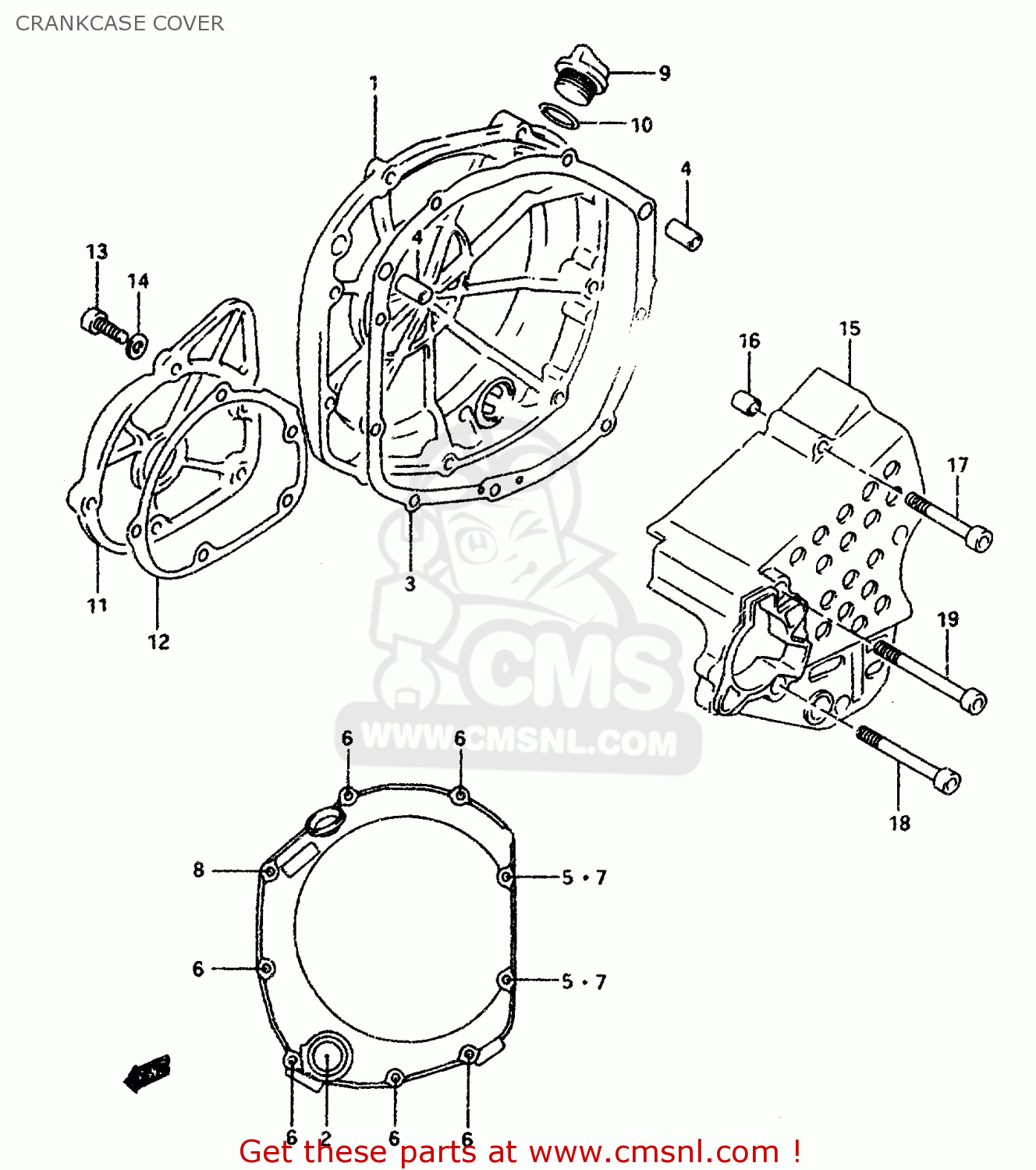 CRANKCASE COVER GSXR1100WSK 1996 (T) BRAZIL (E37)