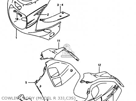 COWLING BODY (MODEL R 33J,C3S) - GSXR1100WSK 1996 (T) BRAZIL (E37)