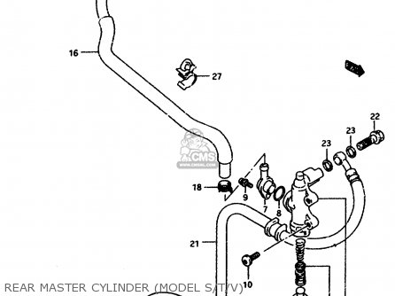 REAR MASTER CYLINDER (MODEL S/T/V) - GSXR1100WSK 1996 (T) BRAZIL (E37)