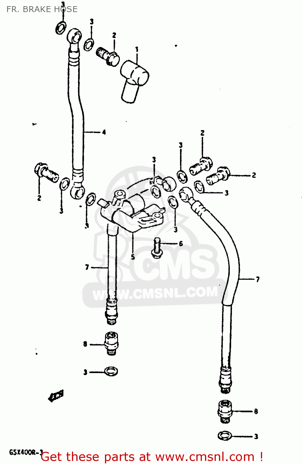 Suzuki GSXR400 1987 (H) GENERAL EXPORT (E01) FR. BRAKE HOSE - buy ...