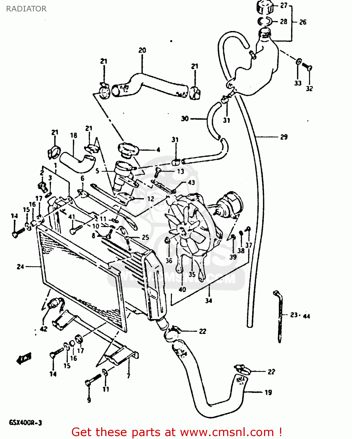 RADIATOR GSXR400 1987 (H) GENERAL EXPORT (E01)