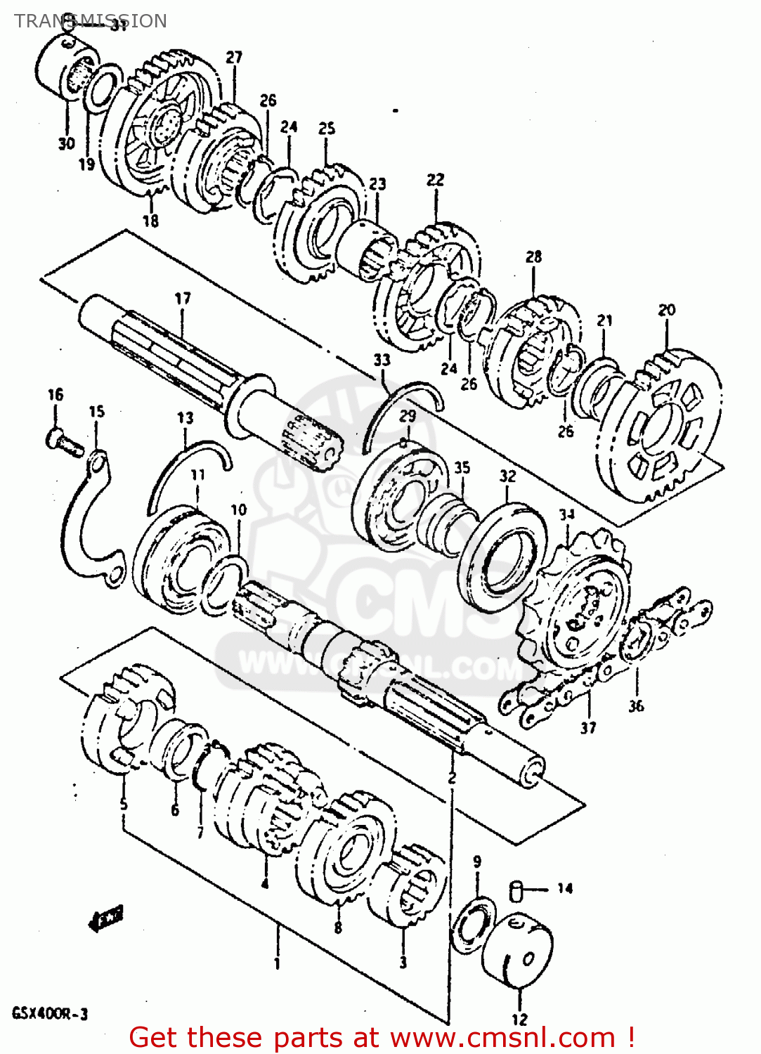 TRANSMISSION GSXR400 1987 (H) GENERAL EXPORT (E01)