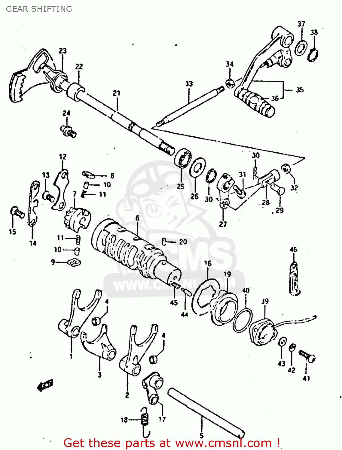 GEAR SHIFTING GSXR400 1987 (H) GENERAL EXPORT (E01)