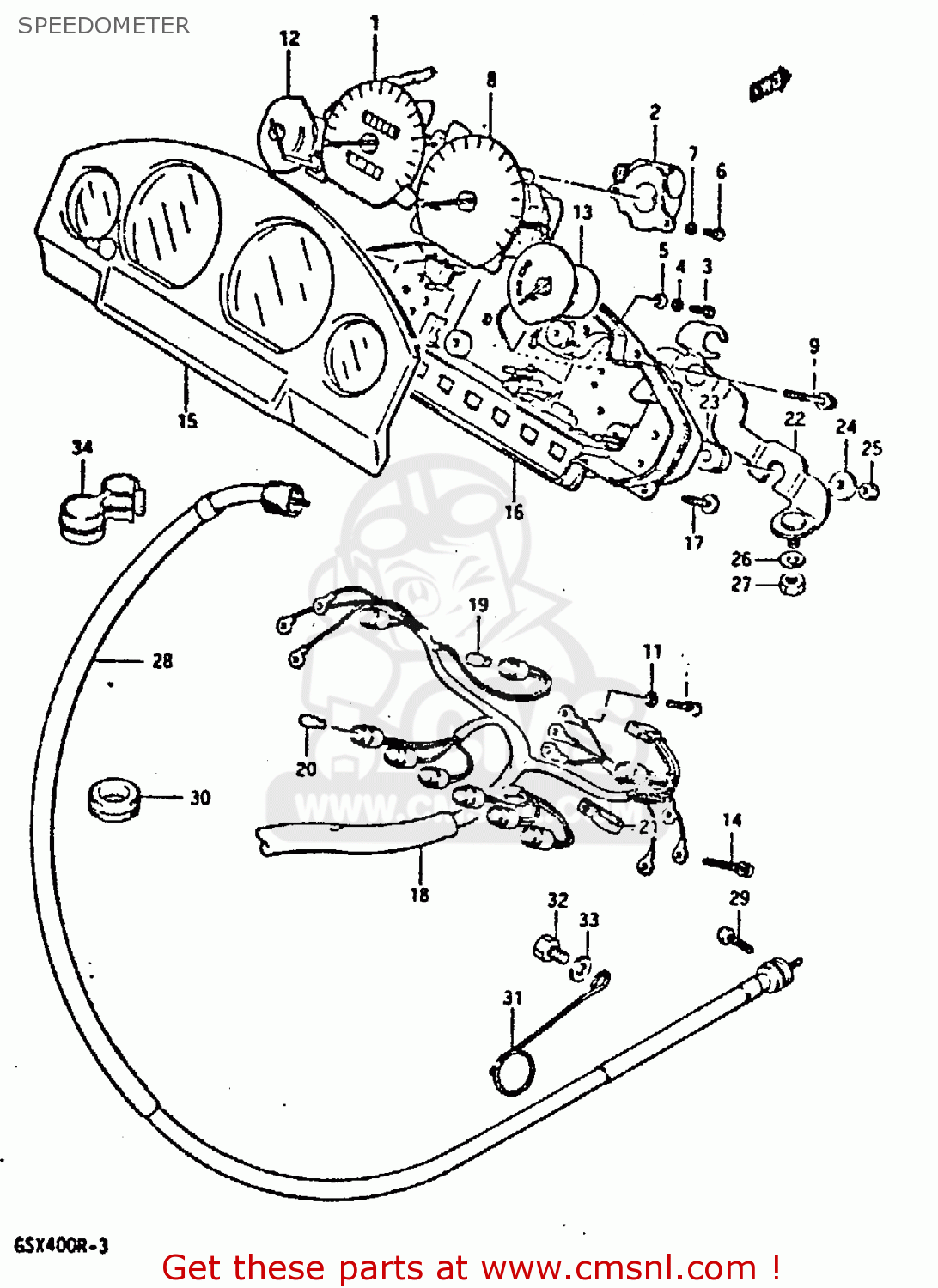 SPEEDOMETER GSXR400 1987 (H) GENERAL EXPORT (E01)