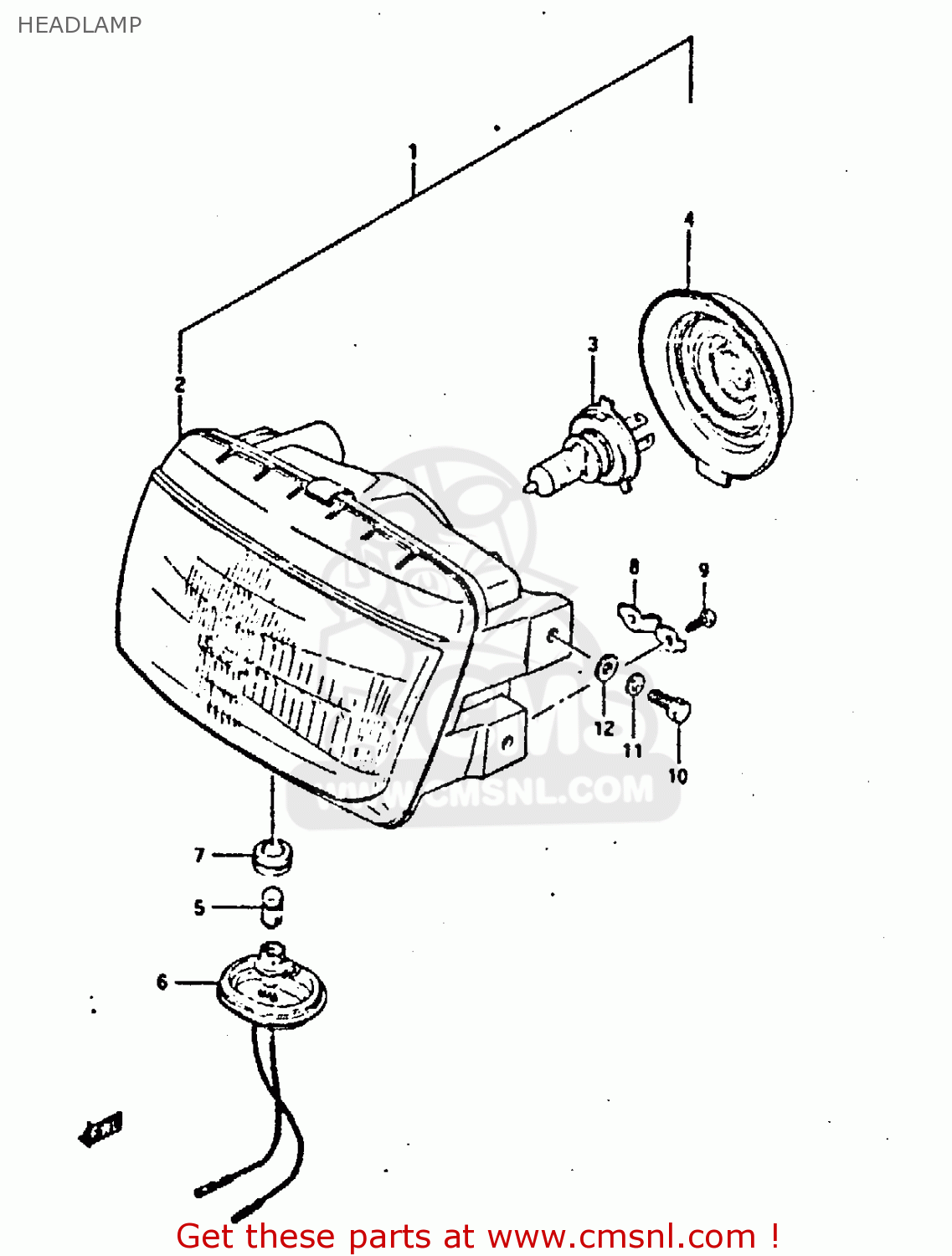 HEADLAMP GSXR400 1987 (H) GENERAL EXPORT (E01)