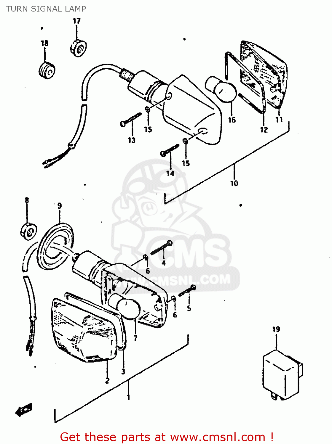 TURN SIGNAL LAMP GSXR400 1987 (H) GENERAL EXPORT (E01)