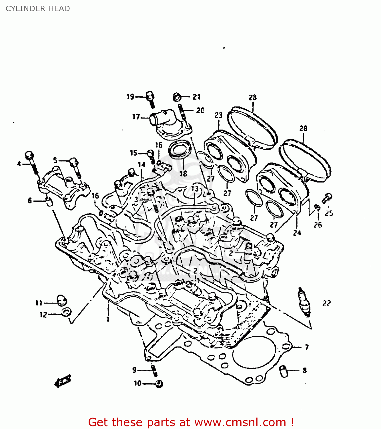 CYLINDER HEAD GSXR400 1987 (H) GENERAL EXPORT (E01)
