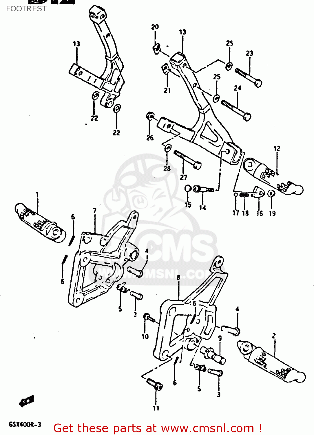 FOOTREST GSXR400 1987 (H) GENERAL EXPORT (E01)