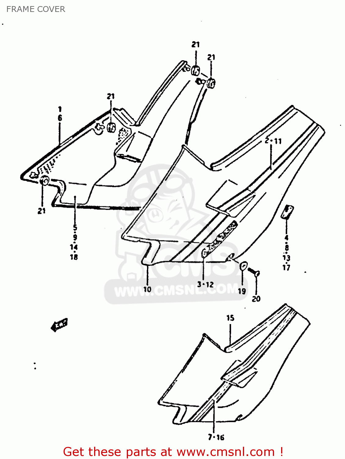 FRAME COVER GSXR400 1987 (H) GENERAL EXPORT (E01)