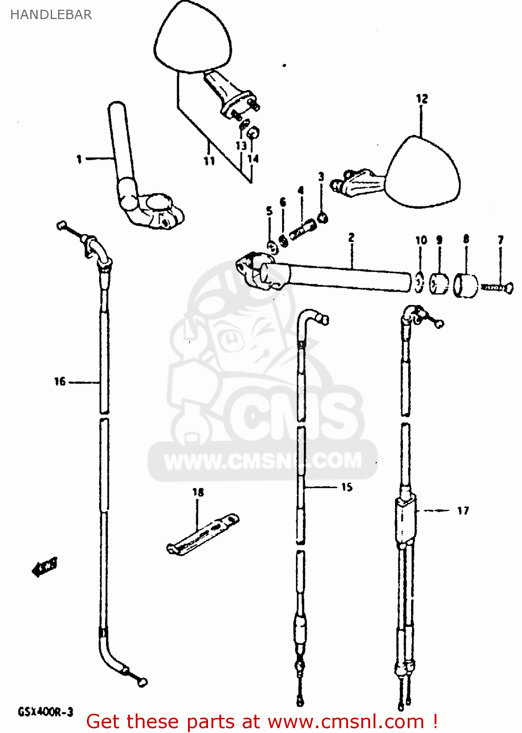 HANDLEBAR GSXR400 1987 (H) GENERAL EXPORT (E01)