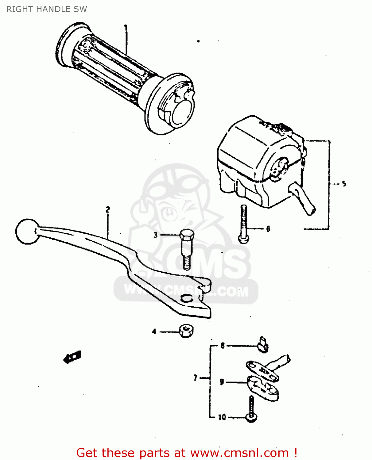 RIGHT HANDLE SW GSXR400 1987 (H) GENERAL EXPORT (E01)