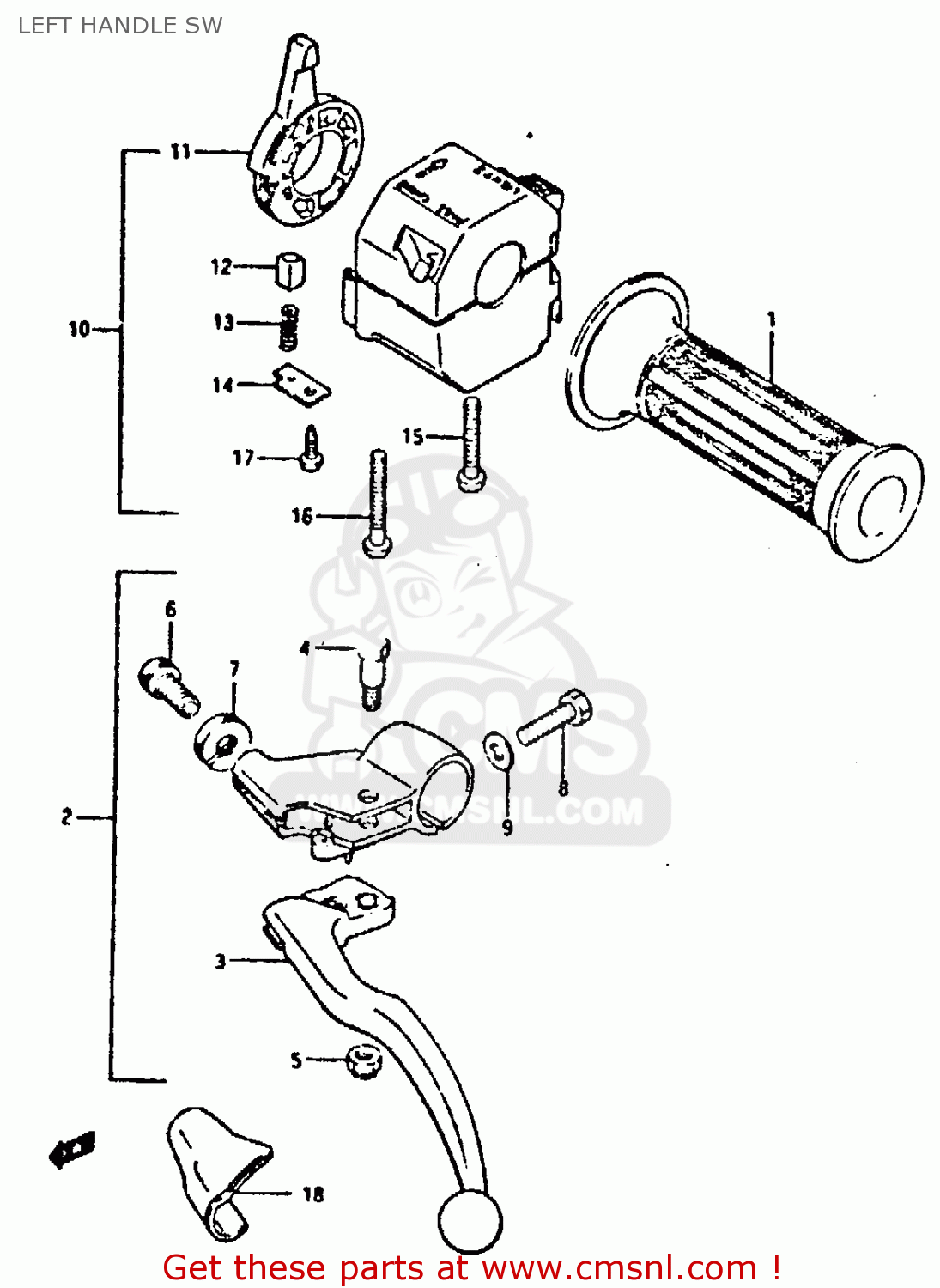 LEFT HANDLE SW GSXR400 1987 (H) GENERAL EXPORT (E01)