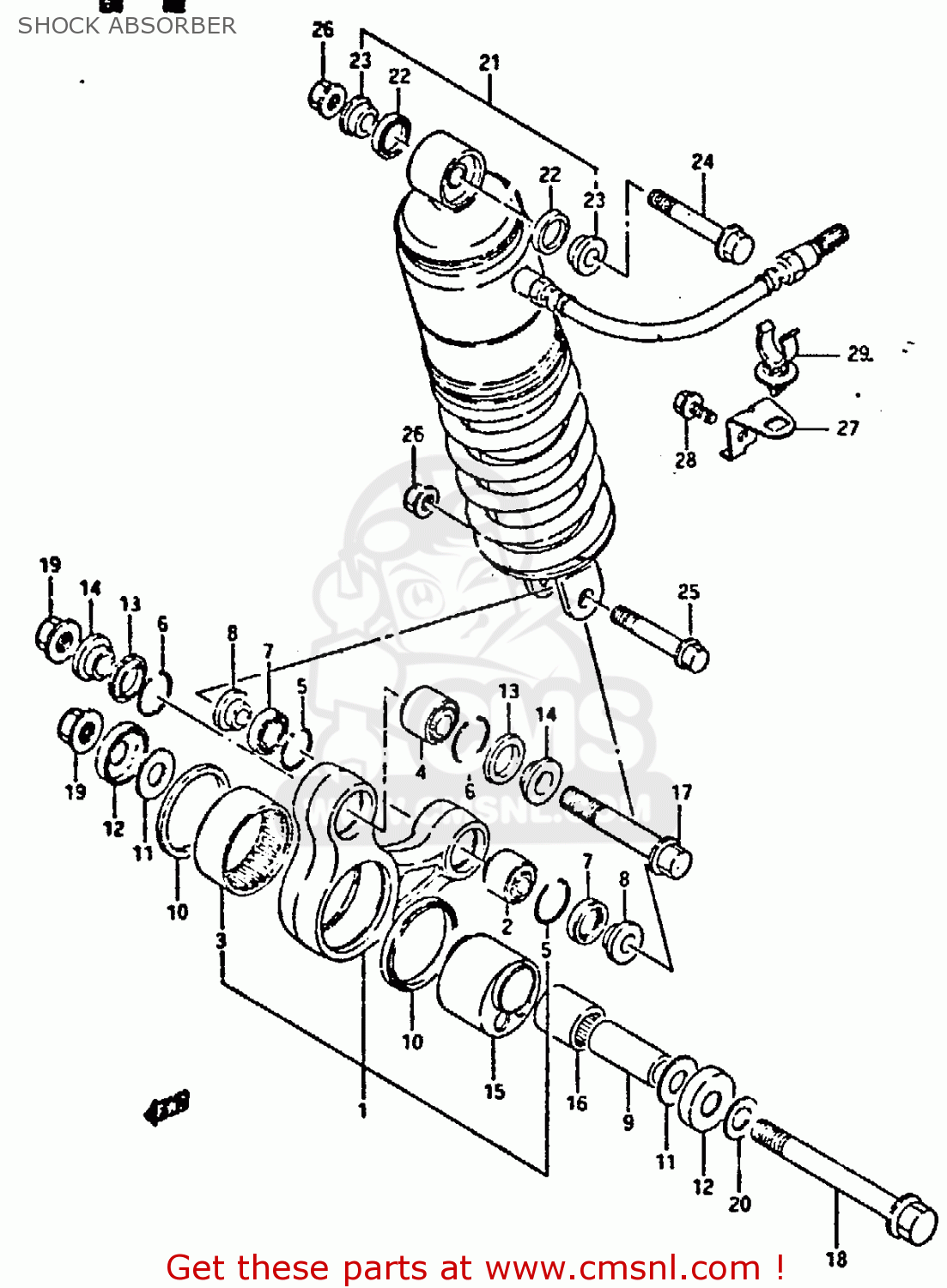 SHOCK ABSORBER GSXR400 1987 (H) GENERAL EXPORT (E01)