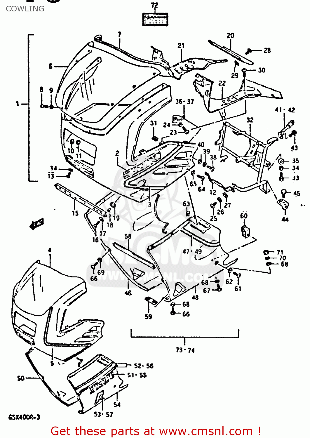 COWLING GSXR400 1987 (H) GENERAL EXPORT (E01)