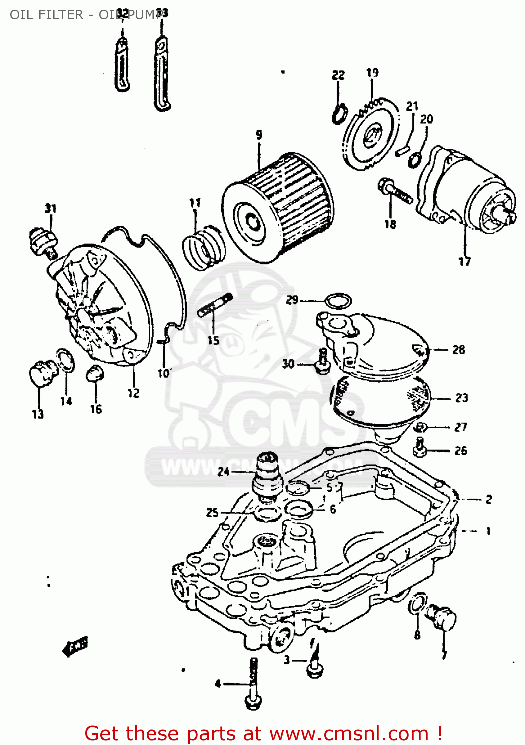 OIL FILTER - OIL PUMP GSXR400 1987 (H) GENERAL EXPORT (E01)