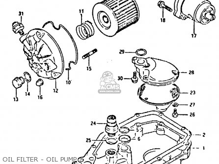 OIL FILTER - OIL PUMP - GSXR400 1987 (H) GENERAL EXPORT (E01)