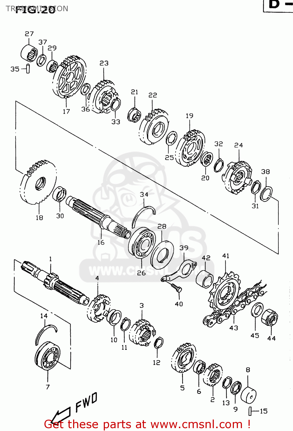 TRANSMISSION GSXR600 1997 (V) (E02 E04 E18 E22 E24 E25 E34 E39)
