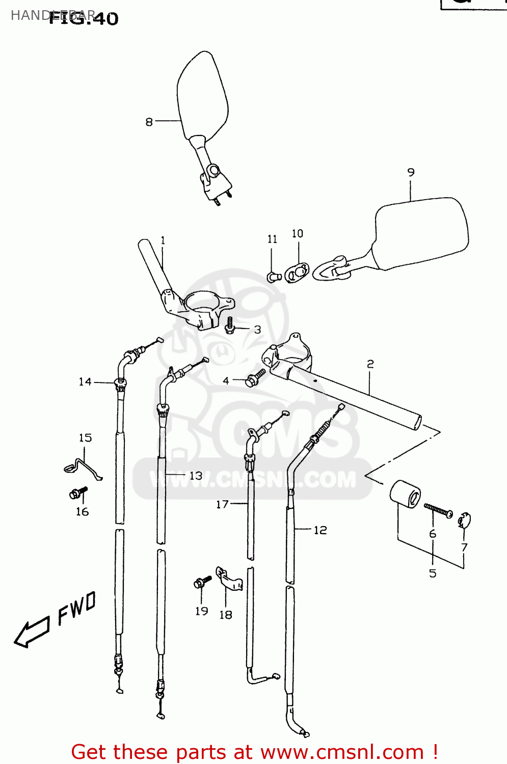 HANDLEBAR GSXR600 1997 (V) (E02 E04 E18 E22 E24 E25 E34 E39)