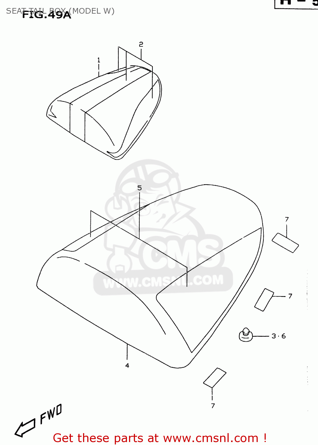 SEAT TAIL BOX (MODEL W) GSXR600 1997 (V) (E02 E04 E18 E22 E24 E25 E34 E39)