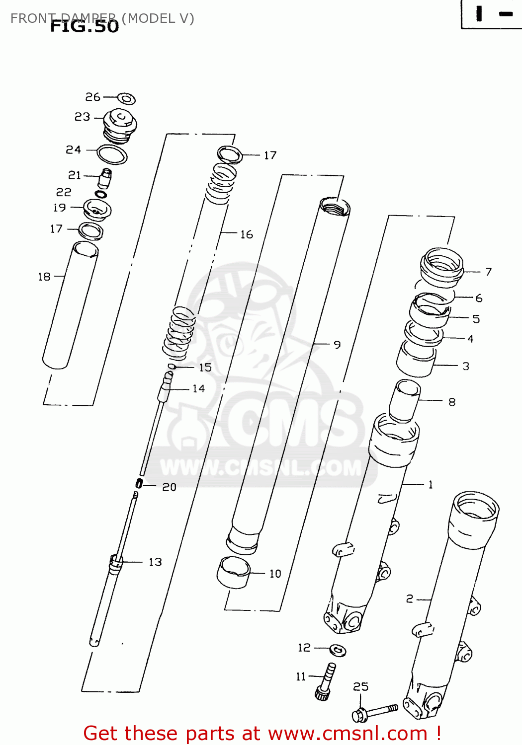 FRONT DAMPER (MODEL V) GSXR600 1997 (V) (E02 E04 E18 E22 E24 E25 E34 E39)