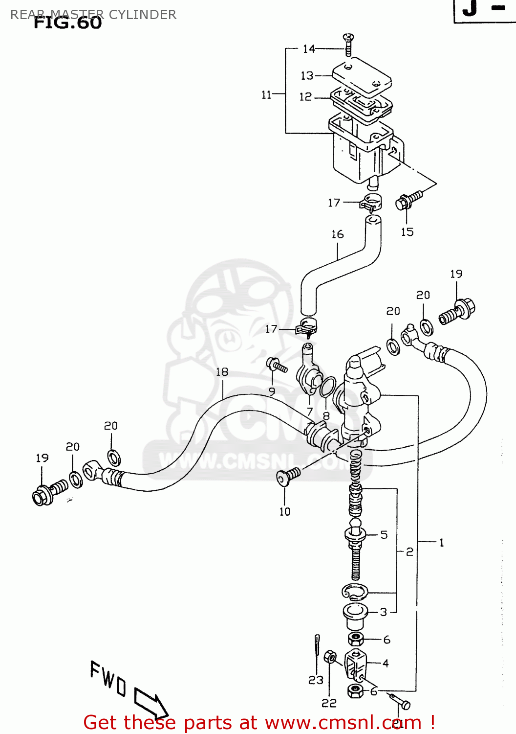 REAR MASTER CYLINDER GSXR600 1997 (V) (E02 E04 E18 E22 E24 E25 E34 E39)