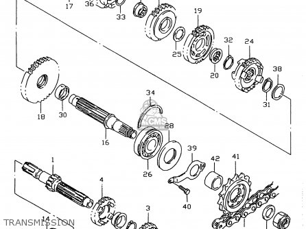 TRANSMISSION - GSXR600 1997 (V) (E02 E04 E18 E22 E24 E25 E34 E39)
