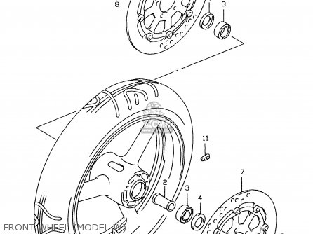 FRONT WHEEL (MODEL W) - GSXR600 1997 (V) (E02 E04 E18 E22 E24 E25 E34 E39)