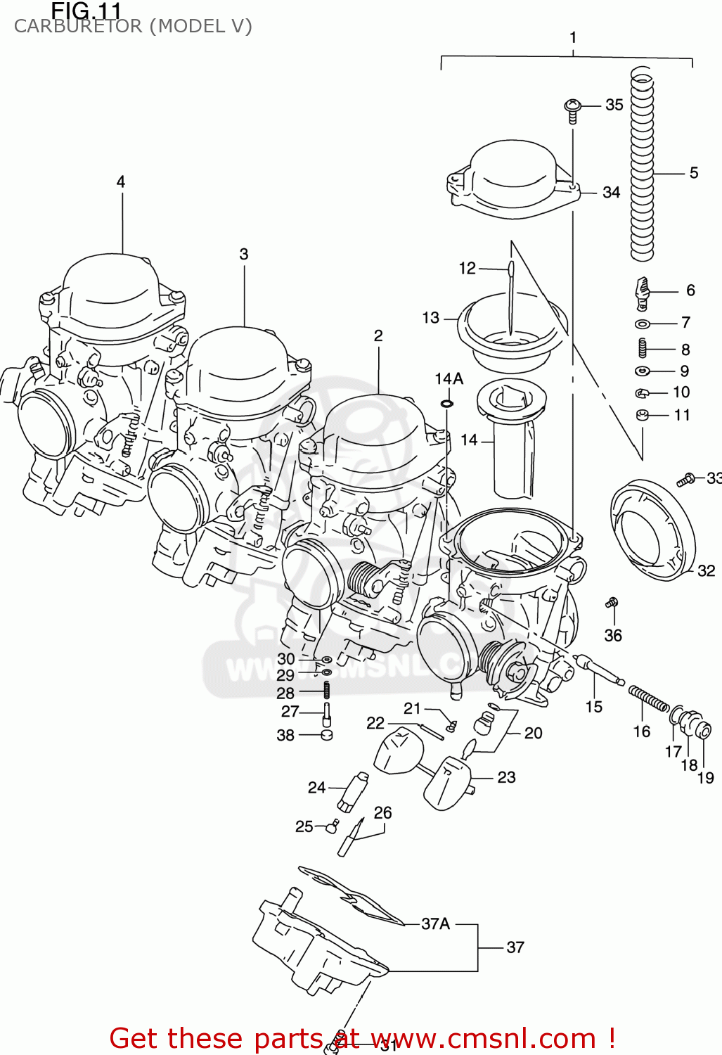 CARBURETOR (MODEL V) GSXR600 1997 (V) USA (E03)