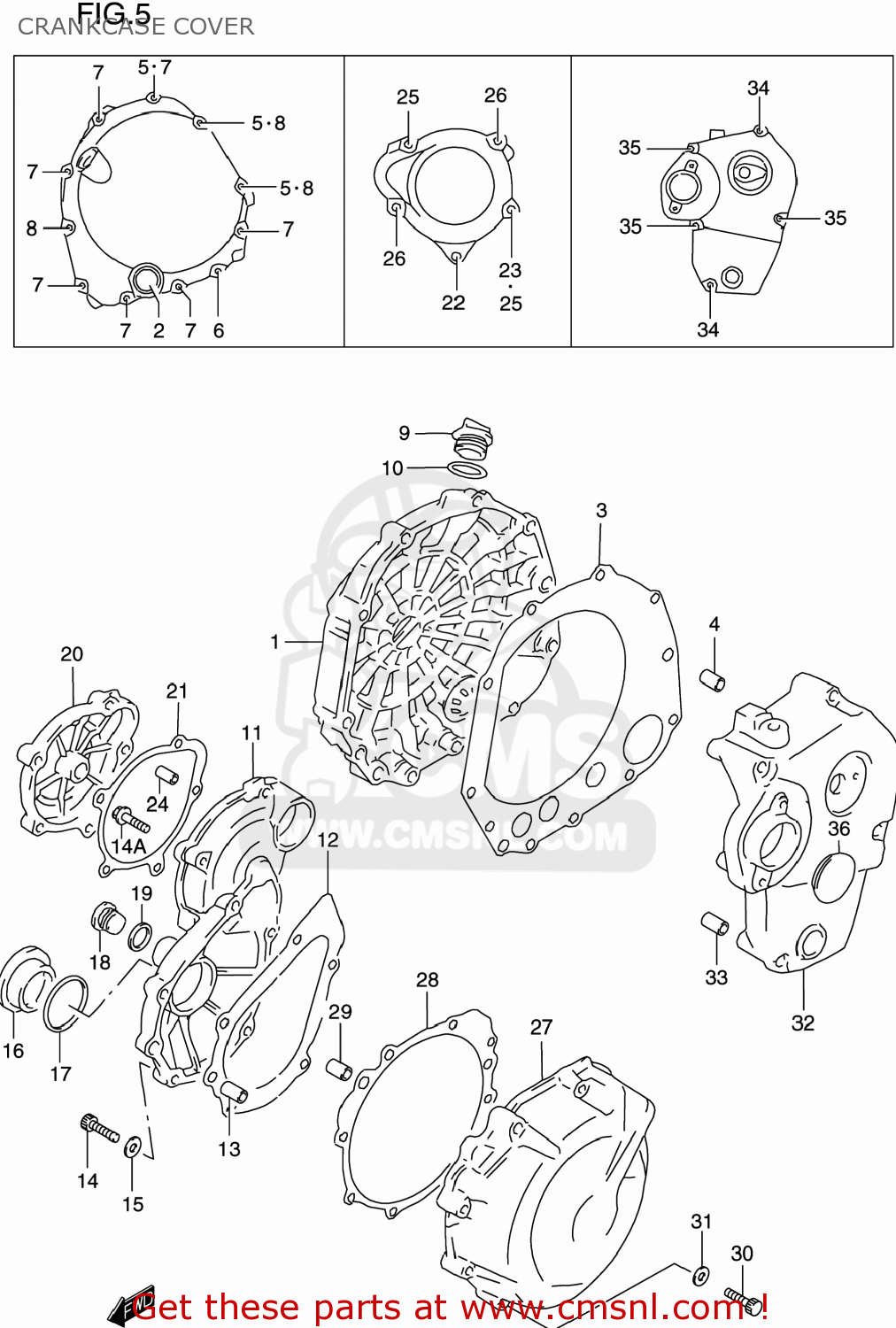 CRANKCASE COVER GSXR600 1997 (V) USA (E03)