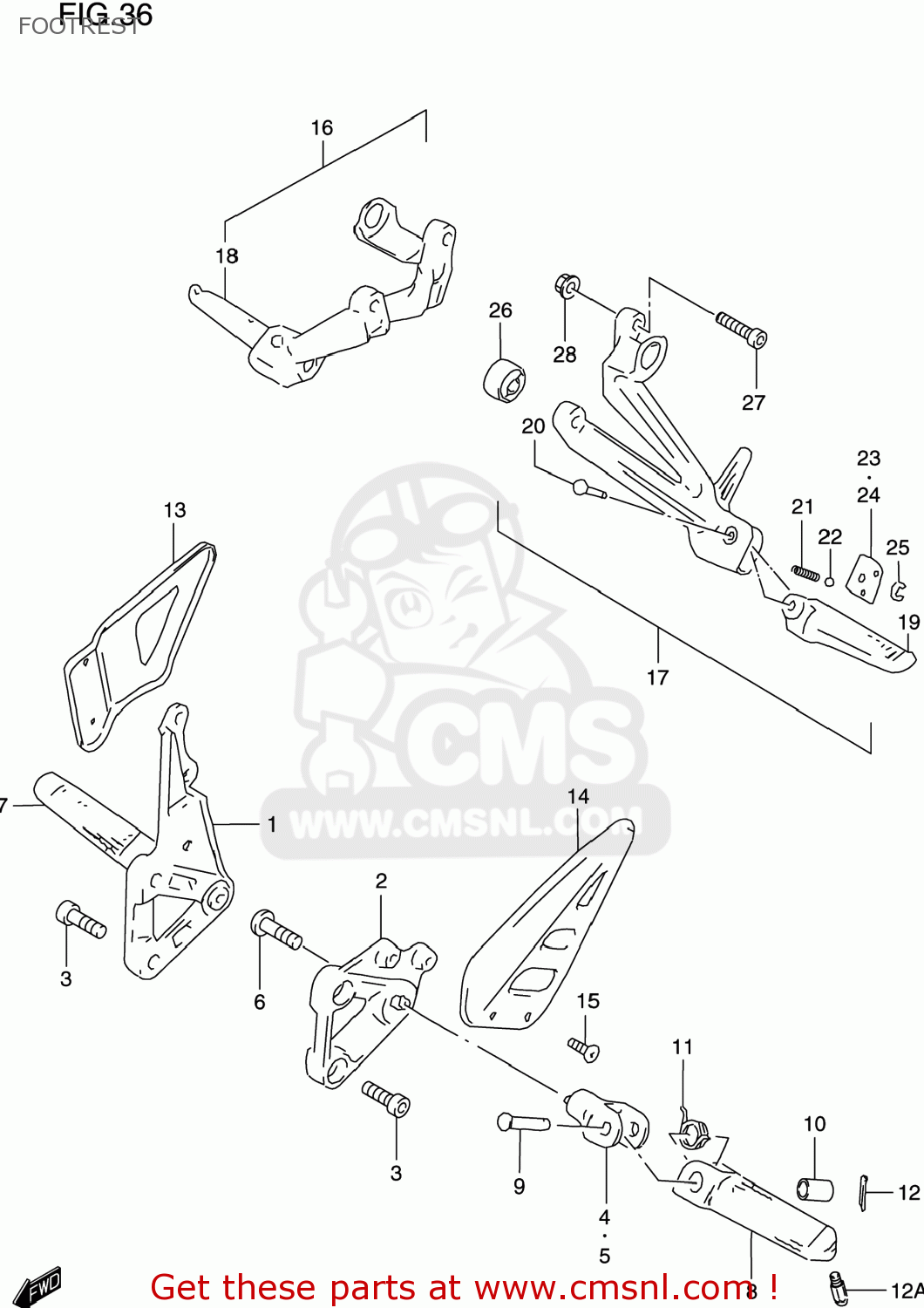 FOOTREST GSXR600 1997 (V) USA (E03)