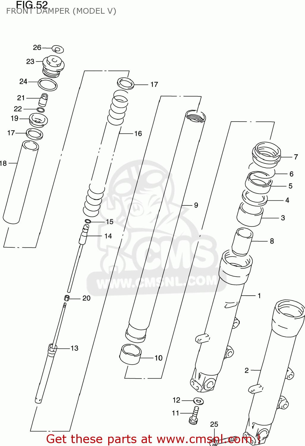 FRONT DAMPER (MODEL V) GSXR600 1997 (V) USA (E03)