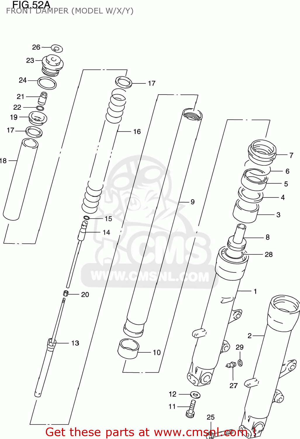 FRONT DAMPER (MODEL W/X/Y) GSXR600 1997 (V) USA (E03)