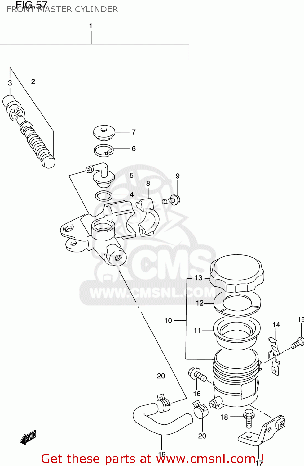 FRONT MASTER CYLINDER GSXR600 1997 (V) USA (E03)