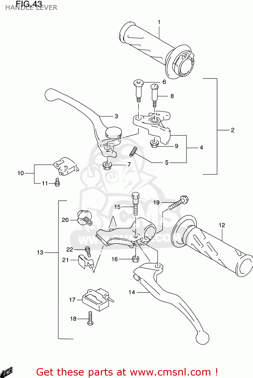 HANDLE LEVER GSXR600 1997 (V) USA (E03)