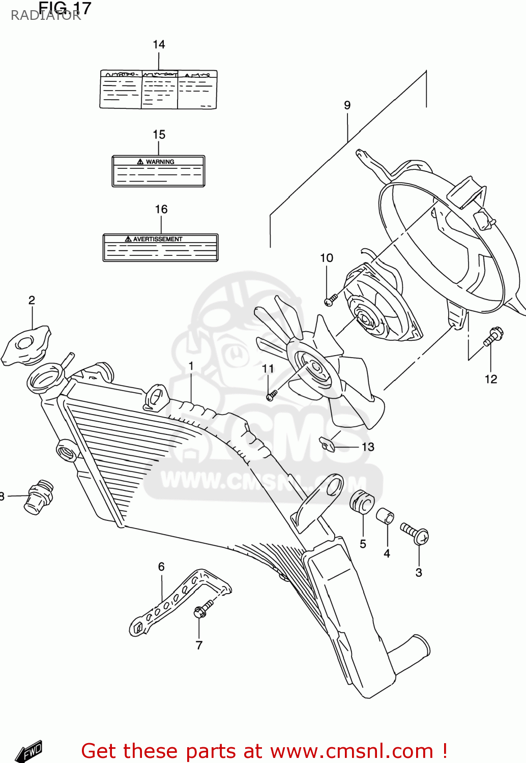 RADIATOR GSXR600 1997 (V) USA (E03)