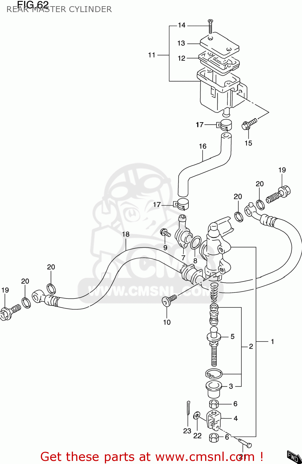 REAR MASTER CYLINDER GSXR600 1997 (V) USA (E03)