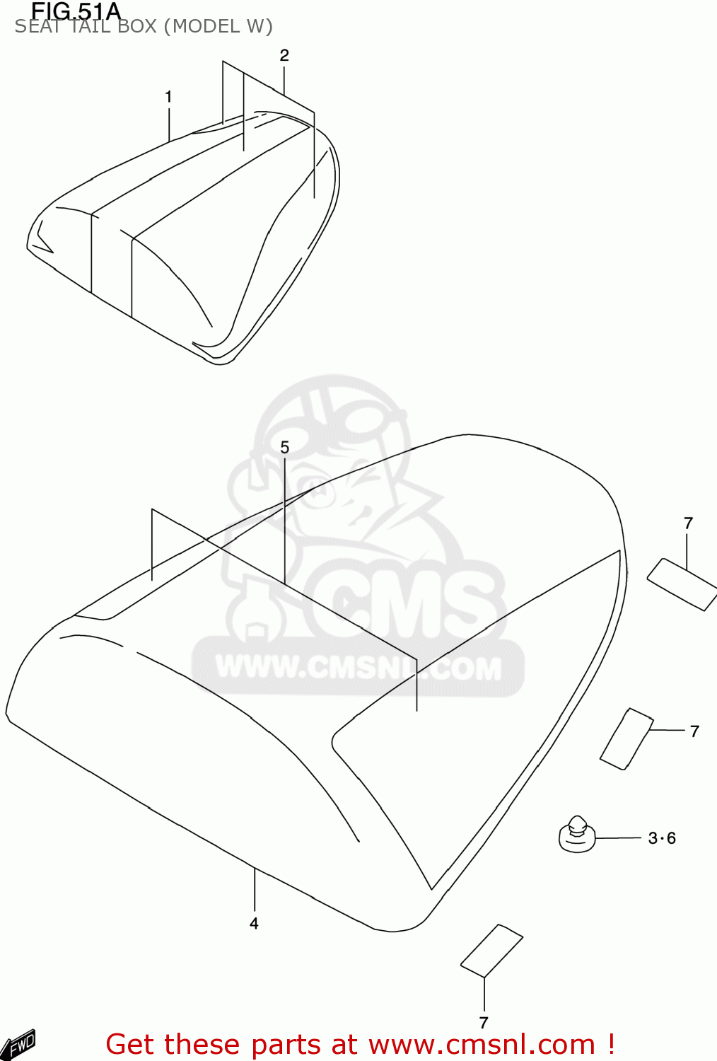SEAT TAIL BOX (MODEL W) GSXR600 1997 (V) USA (E03)