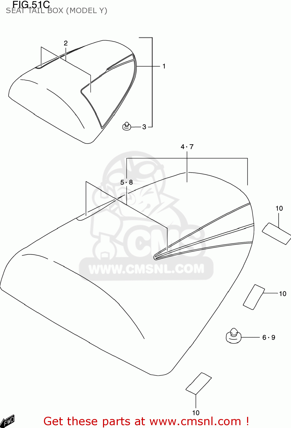 SEAT TAIL BOX (MODEL Y) GSXR600 1997 (V) USA (E03)