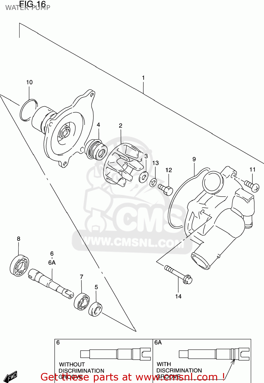 WATER PUMP GSXR600 1997 (V) USA (E03)